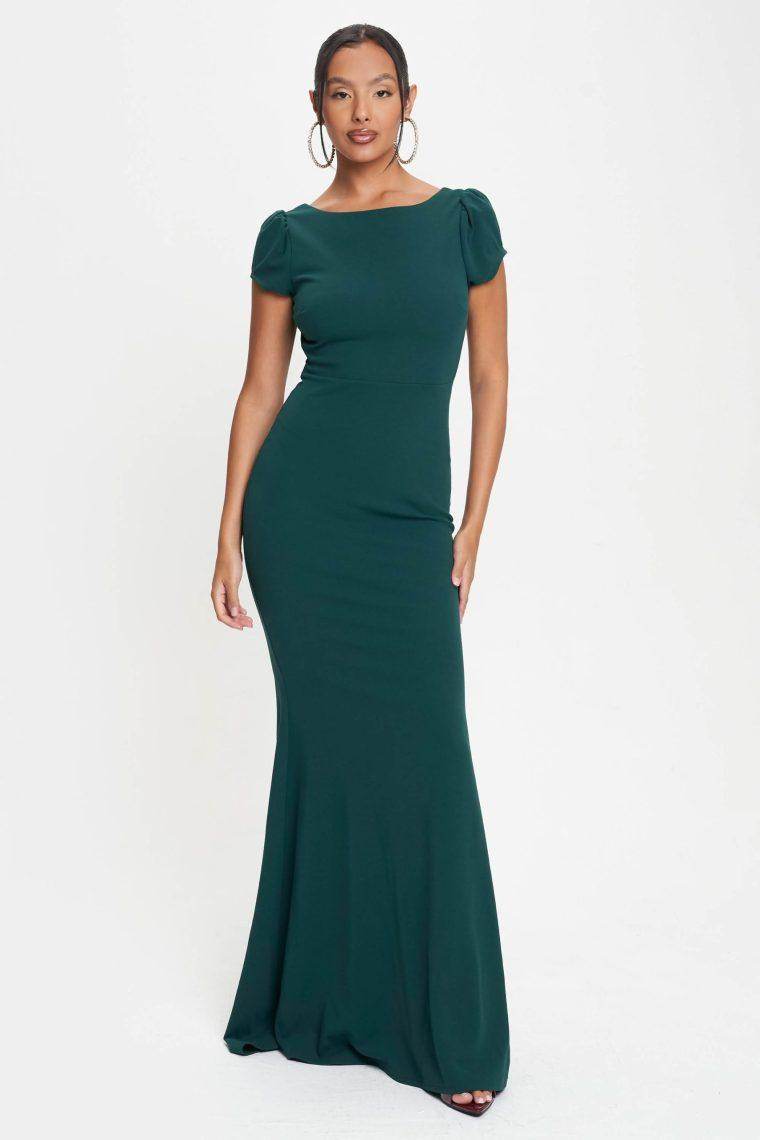 Sheath-Column Sweep-Brush Train Polyester Spandex Dress CS0673 - COCOMELODY